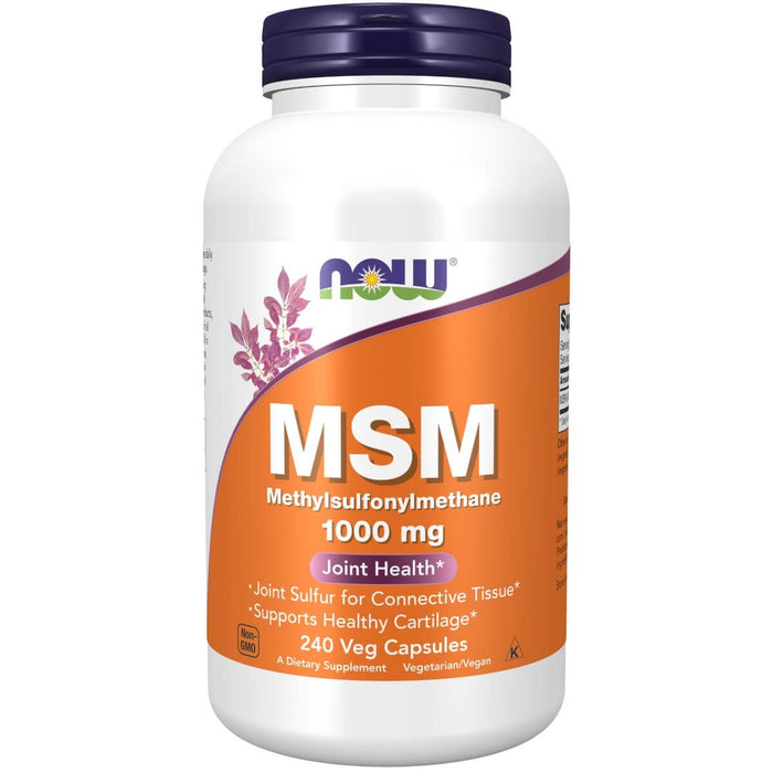 NOW Foods MSM (Methylsulfonylmethane) 1,000 mg 240 Veg Capsules - Joint Support at MySupplementShop by NOW Foods