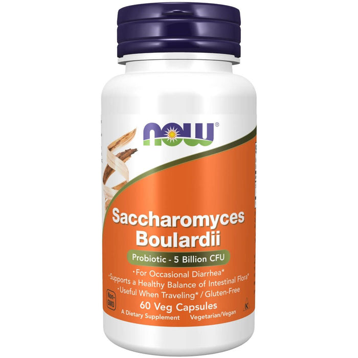 NOW Foods Saccharomyces Boulardii 5 Billion CFU Probiotic 60 Veg Capsules - Health and Wellbeing at MySupplementShop by NOW Foods