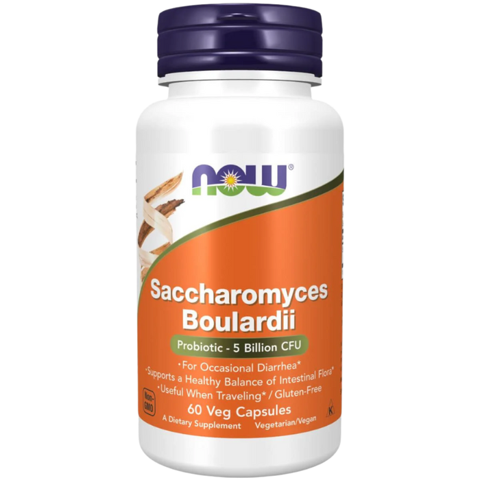 NOW Foods Saccharomyces Boulardii 5 Billion CFU Probiotic 60 Veg Capsules