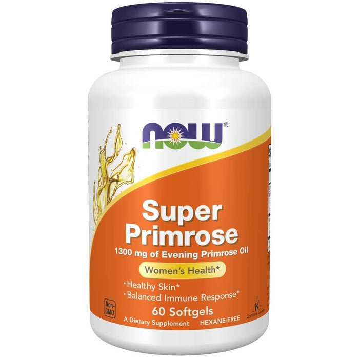 NOW Foods Super Primrose 1,300 mg 60 Softgels - Health and Wellbeing at MySupplementShop by NOW Foods