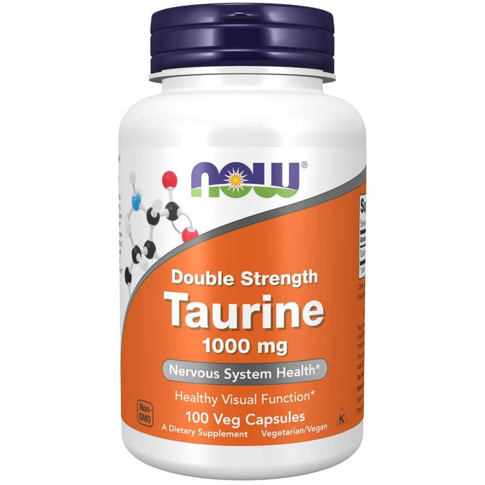 NOW Foods Taurine, Double Strength 1,000 mg 100 Veg Capsules - Amino Acids and BCAAs at MySupplementShop by NOW Foods