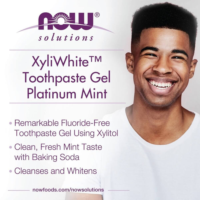 NOW Foods Xyliwhite Toothpaste Gel Platinum Mint 6.4oz | Premium Supplements at MYSUPPLEMENTSHOP