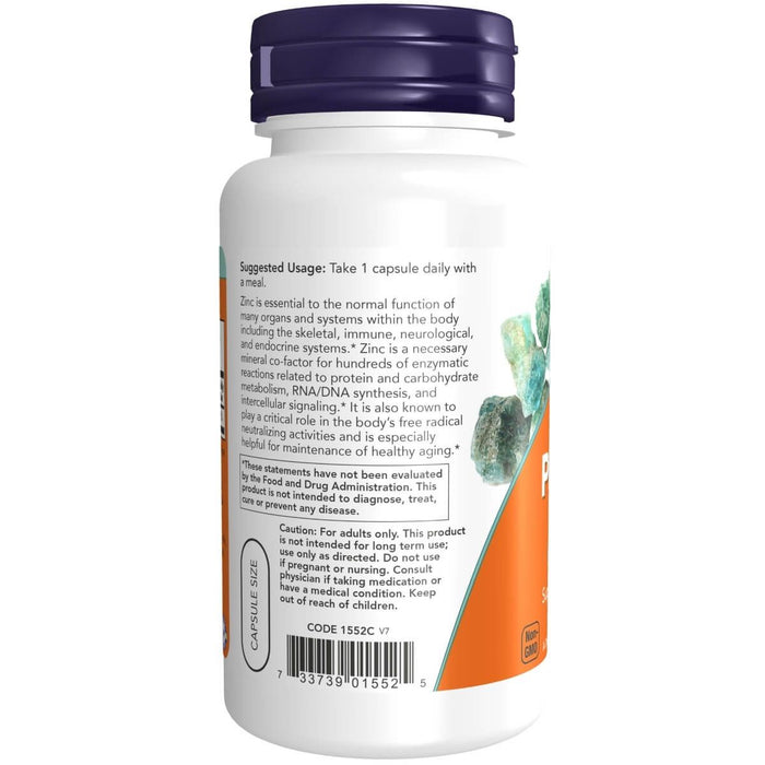 NOW Foods Zinc Picolinate 50 mg 120 Veg Capsules | Premium Supplements at MYSUPPLEMENTSHOP