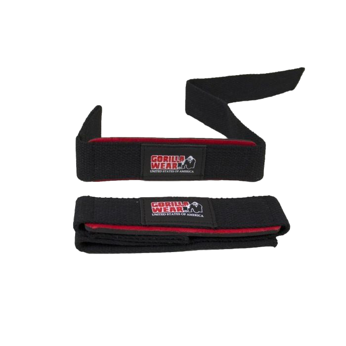 Gorilla Wear Padded Lifting Straps - Black/Red