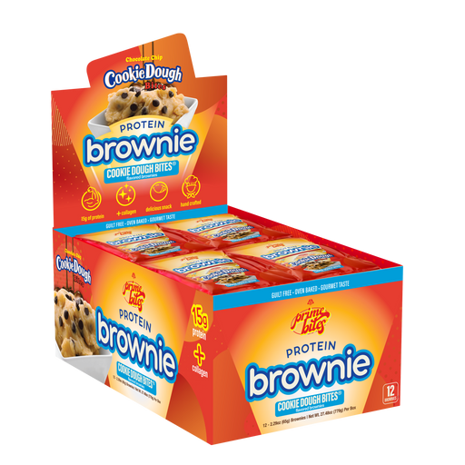 AP Sports PrimeBites Protein Brownies 12x65g (Cookie Dough Brownie) - Protein Snacks at MySupplementShop by AP Sports Regimen