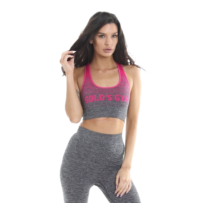 Gold's Gym Ladies Seamless Top - Pink/Charcoal