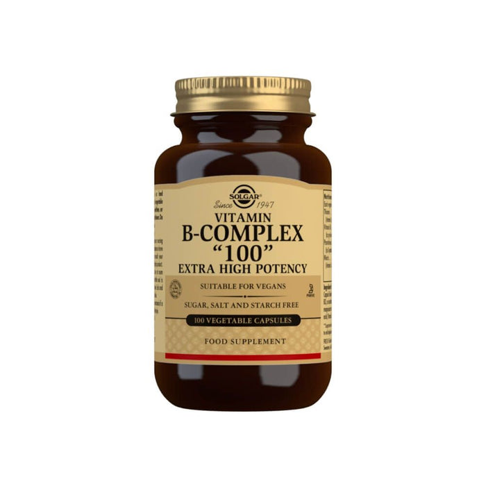 Solgar Vitamin B-Complex 100 Extra High Potency Vegetable Capsules Pack of 100 - Energy & Vitality at MySupplementShop by Solgar