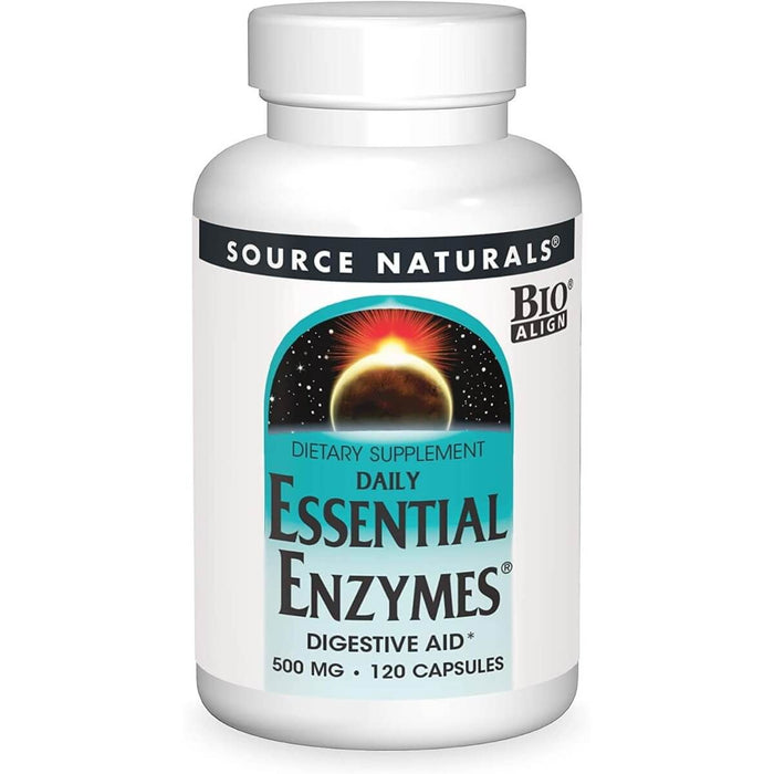 Source Naturals Essential Daily Enzymes 500mg 120 Capsules - Digestive Health at MySupplementShop by Source Naturals