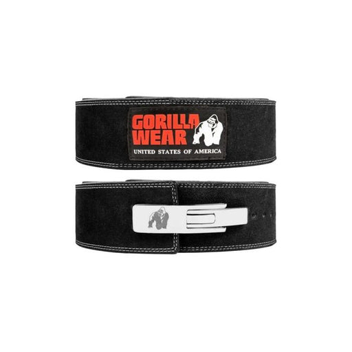 Gorilla Wear 4 Inch Leather Lever Belt Black