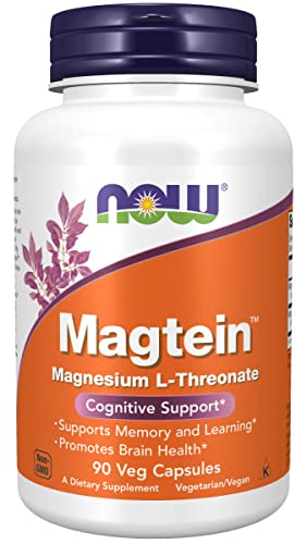 NOW Foods Magtein Magnesium L-Threonate - 90 vcaps | High-Quality Magnesium | MySupplementShop.co.uk