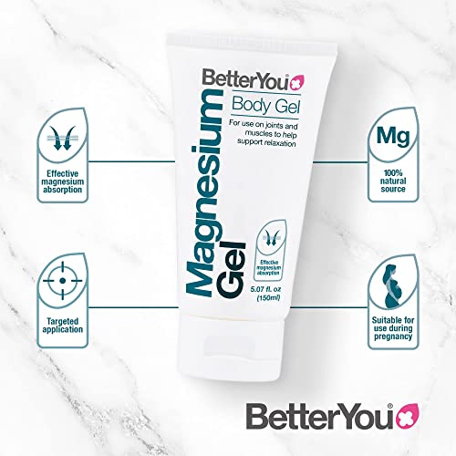 BetterYou Magnesium Body Gel | Pure Clean and Natural Source Of Magnesium Chloride | Transdermal Magnesium Body Gel | For Use On Joints And Muscles | 150ml | High-Quality Combination Multivitamins & Minerals | MySupplementShop.co.uk