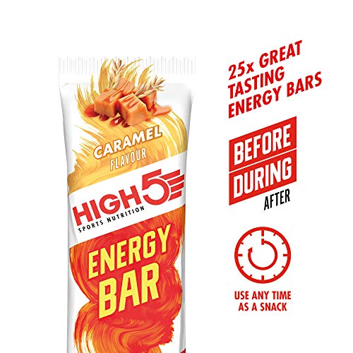 HIGH5 Energy Bar Real Fruits Soft Bar No Artificial Sweeteners (Caramel 25 x 55g) | High-Quality Endurance & Energy | MySupplementShop.co.uk