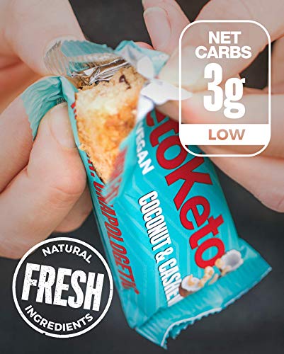 KetoKeto Bar 12x50g Coconut Cashew | High-Quality Sports Nutrition | MySupplementShop.co.uk