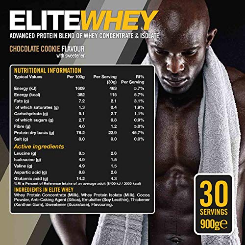 VOW Nutrition Elite Whey Protein 900g - Whey Isolate Whey Concentrate 30 Servings (Chocolate) | High-Quality Sports Nutrition | MySupplementShop.co.uk