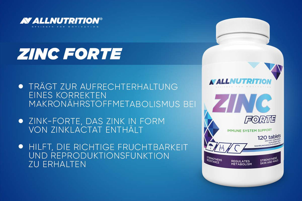 Allnutrition Zinc Forte - 120 tabs | High-Quality Zinc | MySupplementShop.co.uk