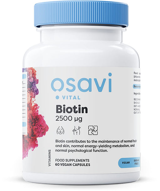 Osavi Biotin, 2500mcg - 60 vegan caps - Health and Wellbeing at MySupplementShop by Osavi