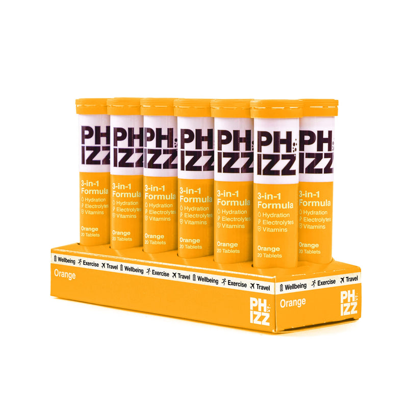 Phizz 2-in-1 Multivitamin & Rehydration Electrolyte Effervescent 12x20Tabs Orange