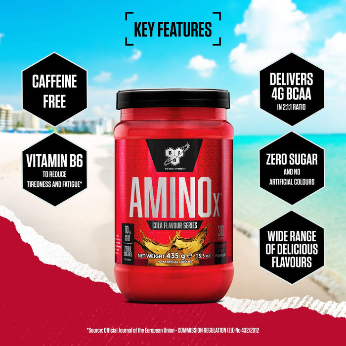 BSN Amino X, Cherry Cola - 435 grams | High-Quality Amino Acids and BCAAs | MySupplementShop.co.uk