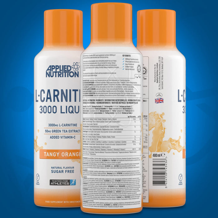 Applied Nutrition L-Carnitine 3000 480ml | High-Quality Slimming and Weight Management | MySupplementShop.co.uk