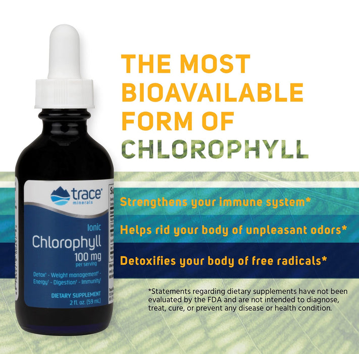 Trace Minerals Ionic Chlorophyll, 100mg - 59 ml. | High-Quality Sports Supplements | MySupplementShop.co.uk