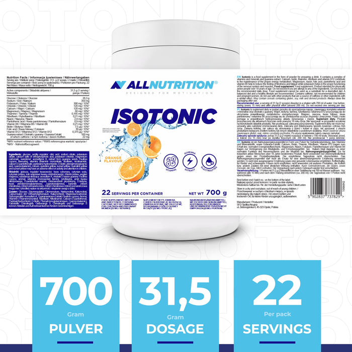 Allnutrition Isotonic, Orange - 700 grams - Vitamins & Minerals at MySupplementShop by Allnutrition