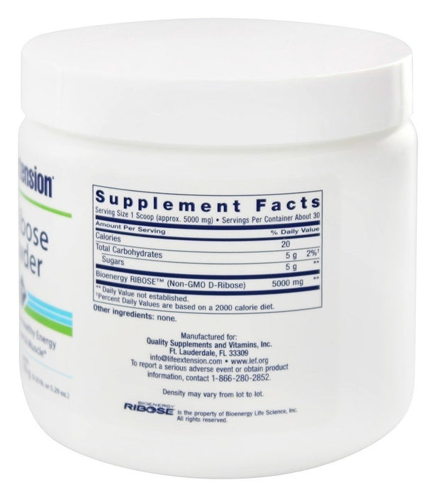 Life Extension D-Ribose Powder - 150g - Special Formula at MySupplementShop by Life Extension