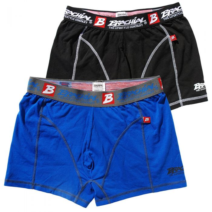 Brachial 2 Pack Boxer Shorts - Blue & Black - Small - Boxer Shorts at MySupplementShop by Brachial The Lifestyle Company