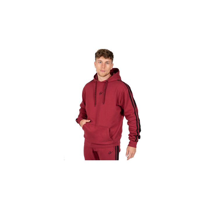 Gorilla Wear Banks Oversized Hoodie - Burgundy Red/Black - Small - Hoodie at MySupplementShop by Gorilla Wear