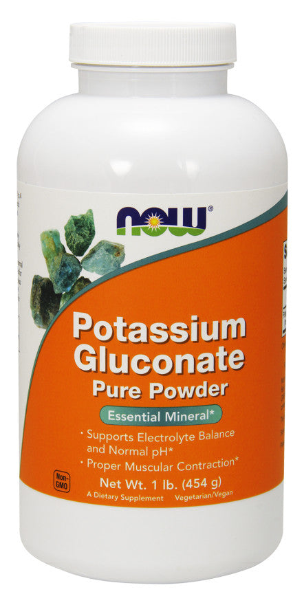 NOW Foods Potassium Gluconate, Pure Powder - 454g | High-Quality Vitamins & Minerals | MySupplementShop.co.uk