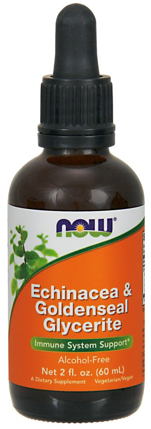 NOW Foods Echinacea & Goldenseal Glycerite - 60 ml. - Health and Wellbeing at MySupplementShop by NOW Foods