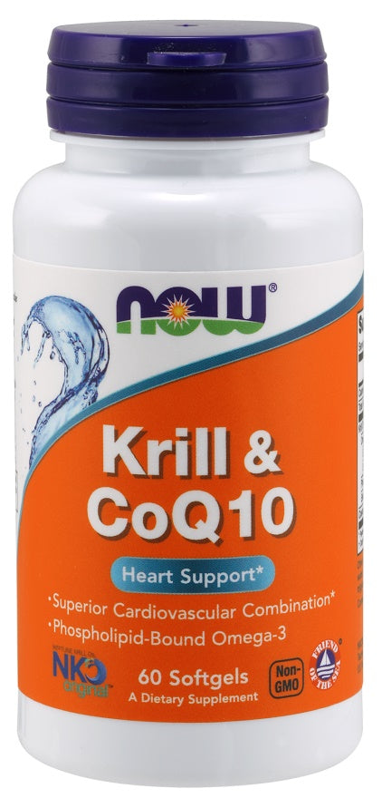 NOW Foods Krill & CoQ10 - 60 softgels | High-Quality Sports Supplements | MySupplementShop.co.uk