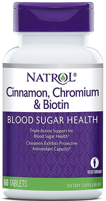 Natrol Cinnamon, Chromium & Biotin - 60 tablets - Default Title - Slimming and Weight Management at MySupplementShop by Natrol