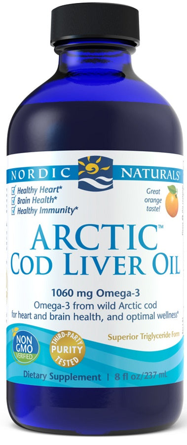 Nordic Naturals Arctic Cod Liver Oil, 1060mg Orange - 237 ml. | High-Quality Essential Fatty Acids | MySupplementShop.co.uk