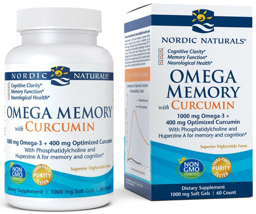 Nordic Naturals Omega Memory with Curcumin, 1000mg - 60 softgels | High-Quality Health and Wellbeing | MySupplementShop.co.uk