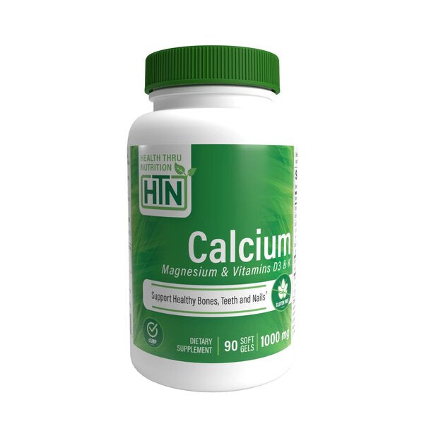 Health Thru Nutrition Calcium with Magnesium & Vitamins D3 & K - 90 softgels | High Quality Minerals and Vitamins Supplements at MYSUPPLEMENTSHOP.co.uk