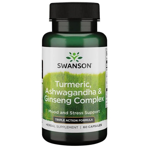 Swanson Turmeric, Ashwagandha & Ginseng Complex - 60 caps | High-Quality Sports Supplements | MySupplementShop.co.uk