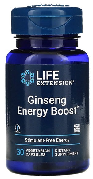 Life Extension Ginseng Energy Boost - 30 vcaps | High-Quality Health and Wellbeing | MySupplementShop.co.uk