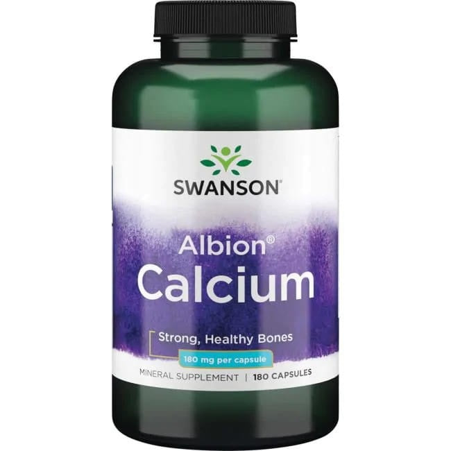 Swanson Albion Calcium, 180mg - 180 caps - Vitamins & Minerals at MySupplementShop by Swanson