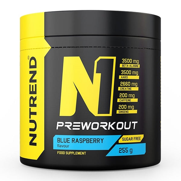 N1 Pre-Workout, Blue Raspberry - 255g by Nutrend at MYSUPPLEMENTSHOP.co.uk