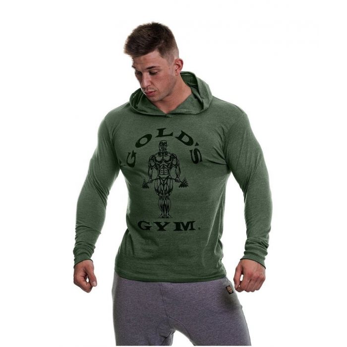 Gold's Gym Long Sleeve Hooded Top - Army Marl