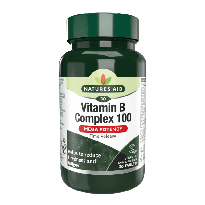 Natures Aid Vit B Complex 100mg Time Release 30 Tablets - Natures Aid at MySupplementShop by Natures Aid